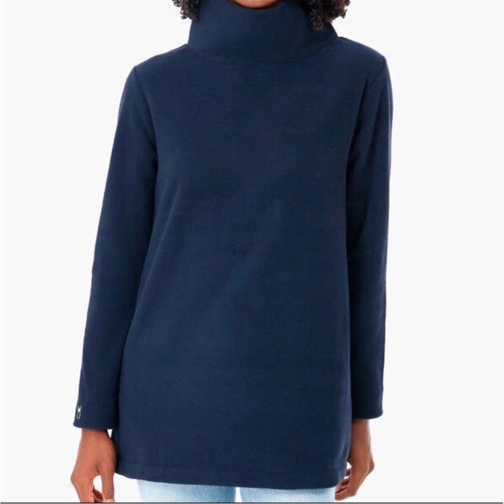 Dudley Stephens Cobble Hill Turtleneck Fleece Navy Blue Size S